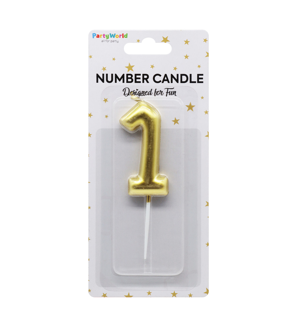 Zlatá narozeninová svíčka: číslo 1