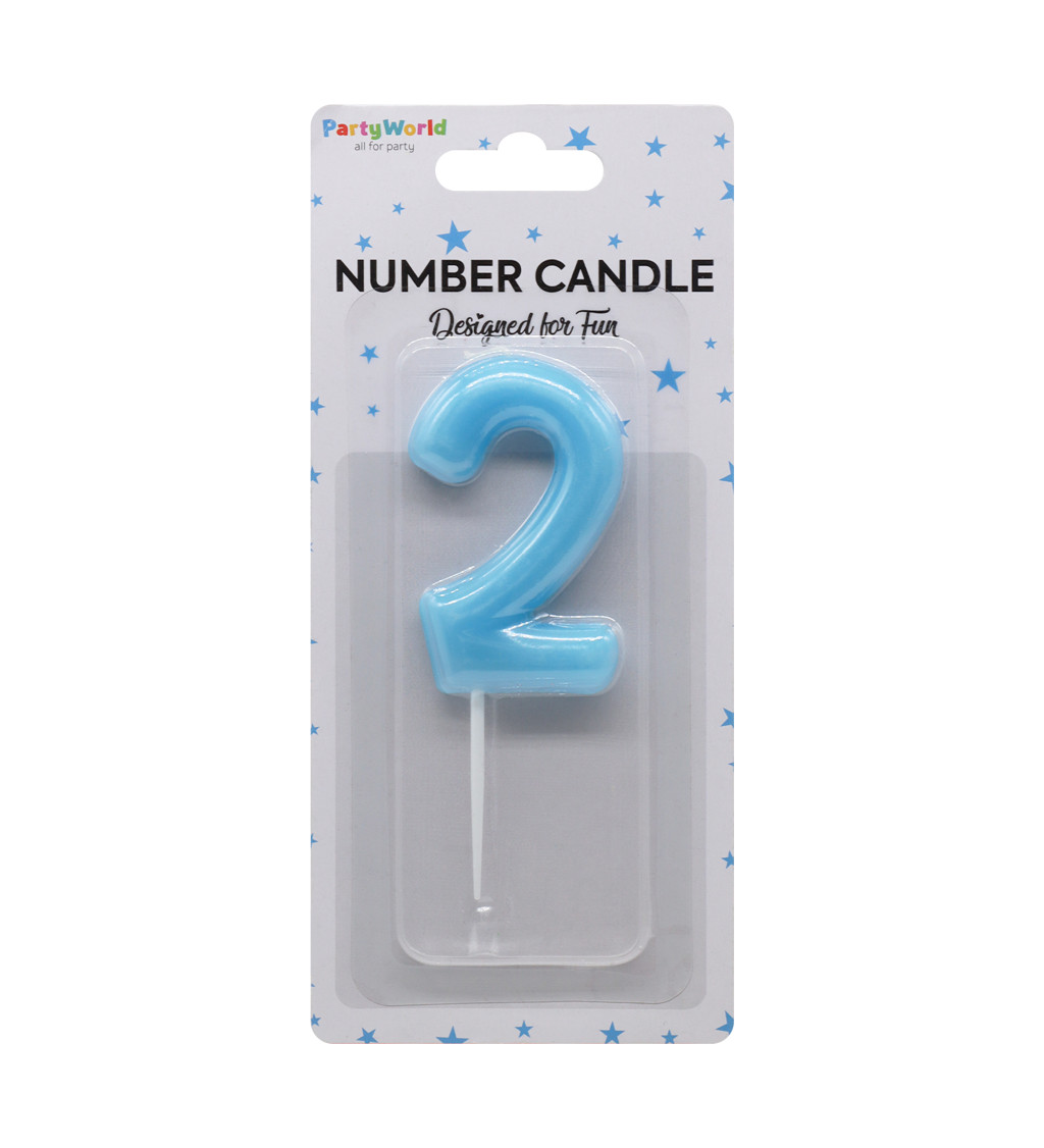 Modrá narozeninová svíčka: číslo 2