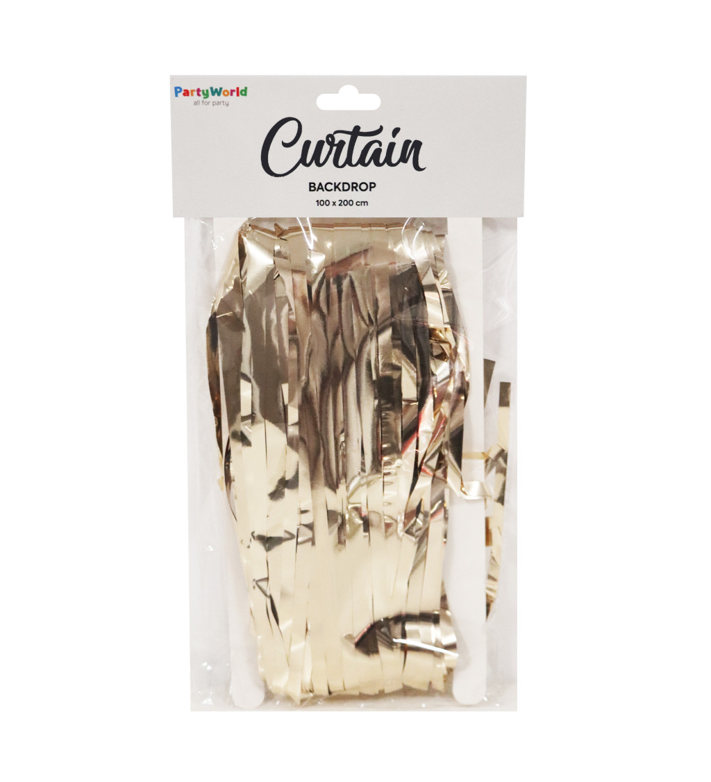 Lesklý zlatý závěs