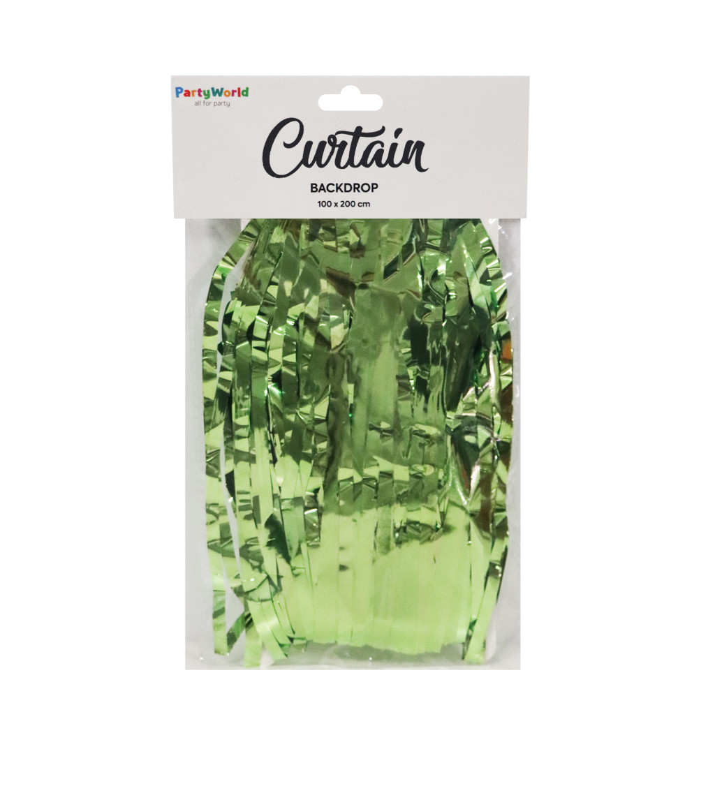 Lesklý zelený závěs