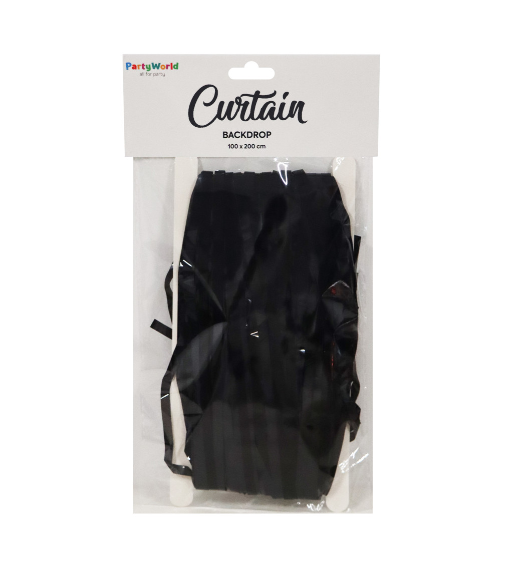 Lesklý černý závěs