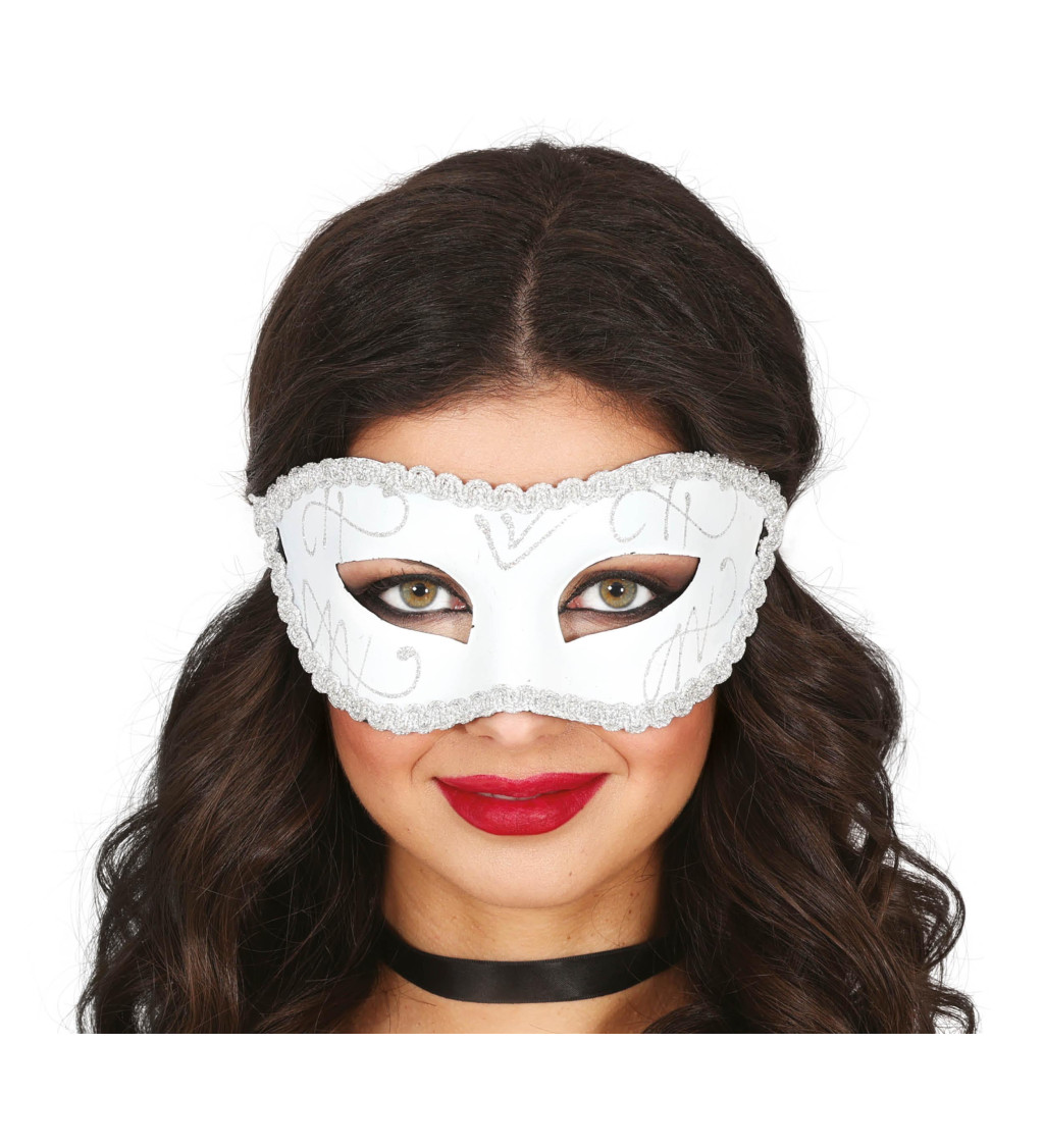 Elegantní bílá škraboška