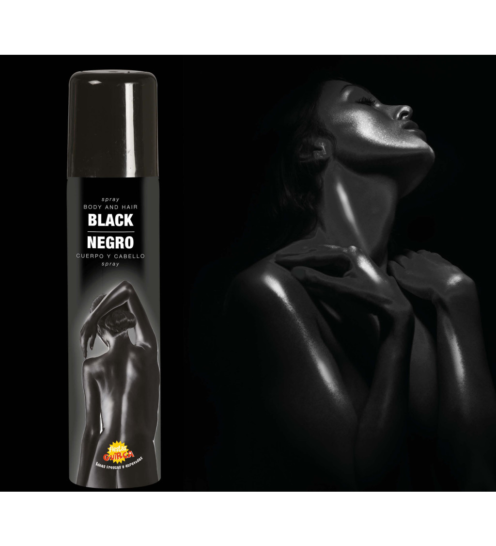 Černý sprej na vlasy a tělo