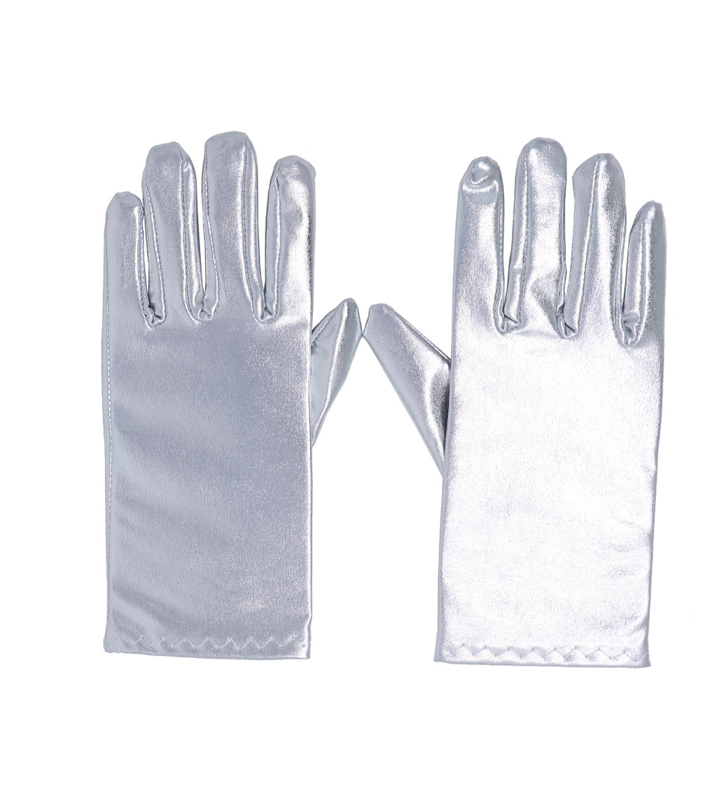 Krátké stříbrné rukavice