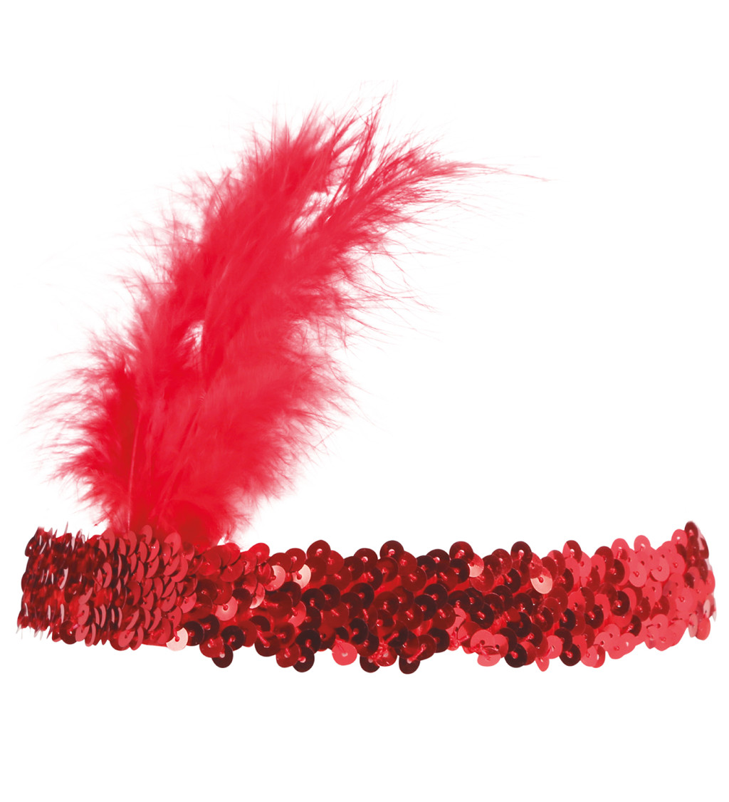 Charleston čelenka – červená