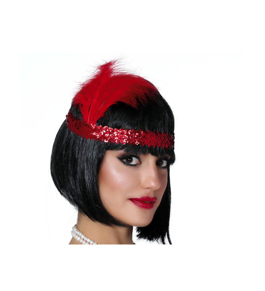 Charleston čelenka – červená