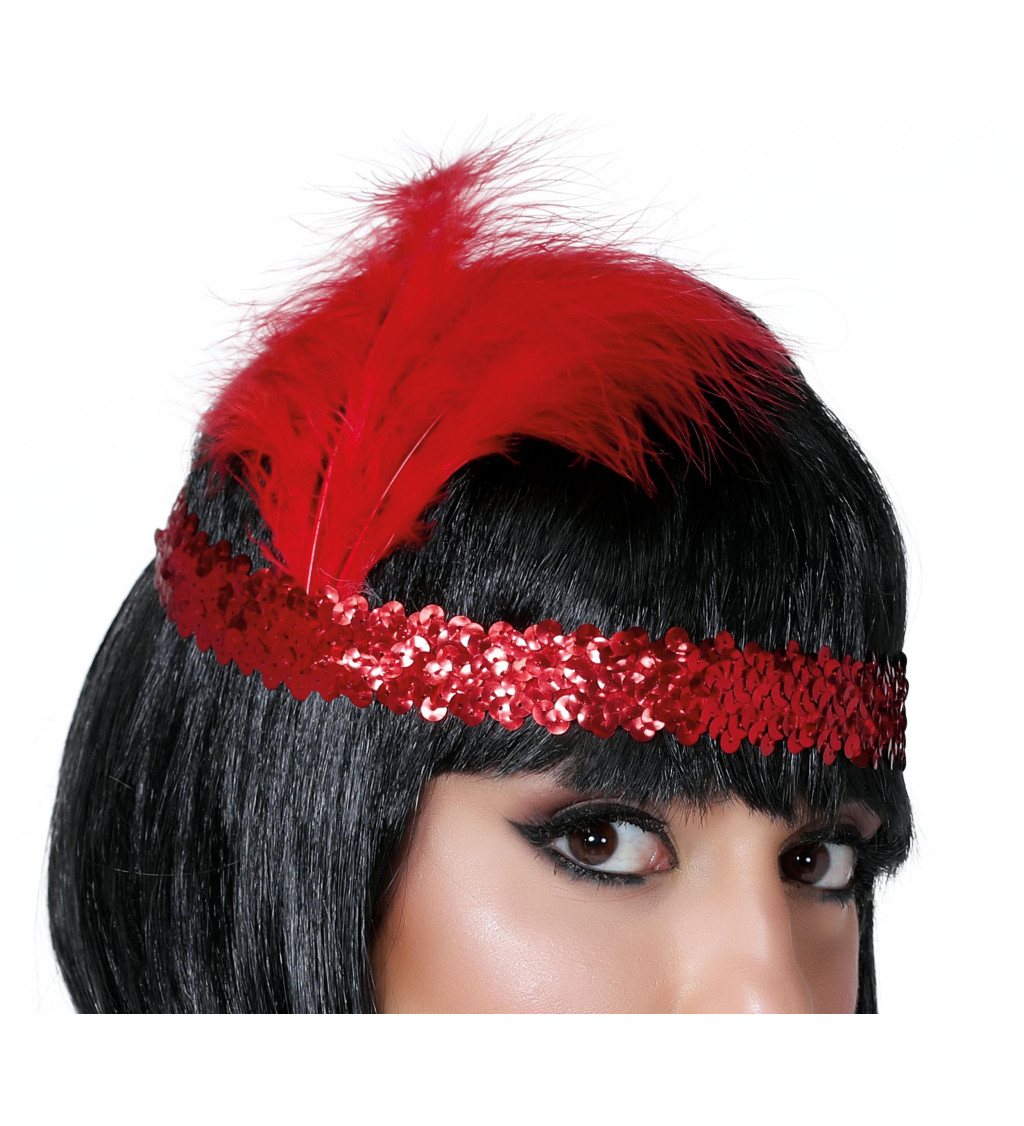 Charleston čelenka – červená