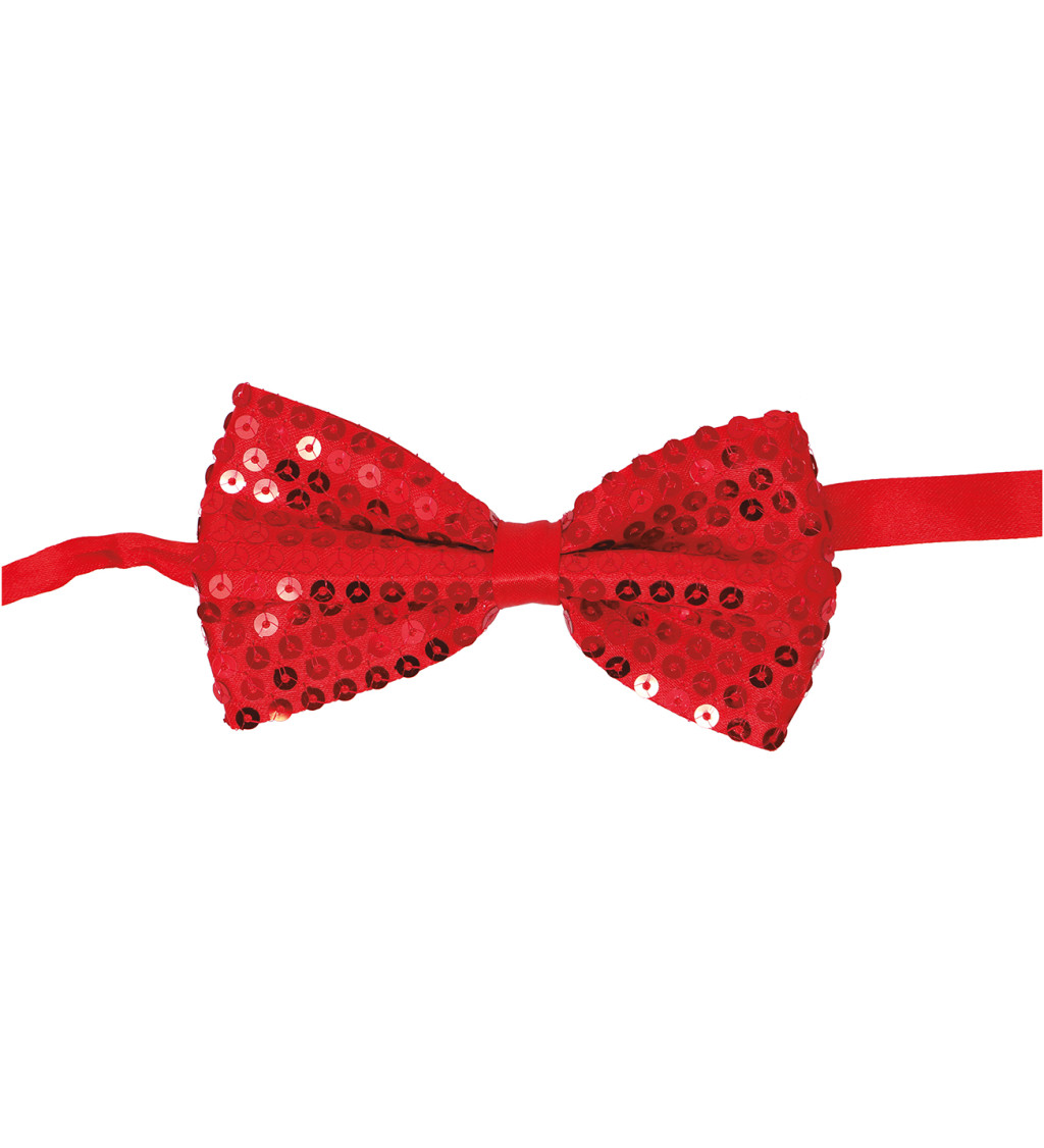 Motýlek – flitrový červený