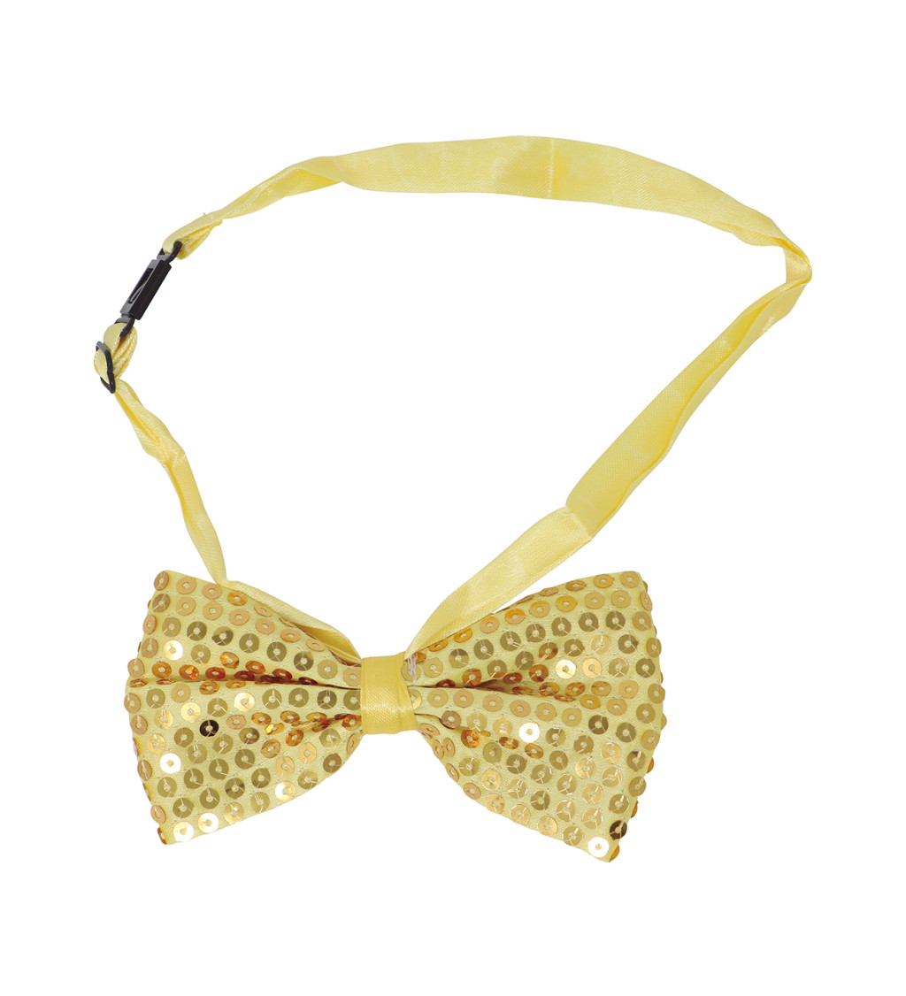 Motýlek – flitrový zlatý