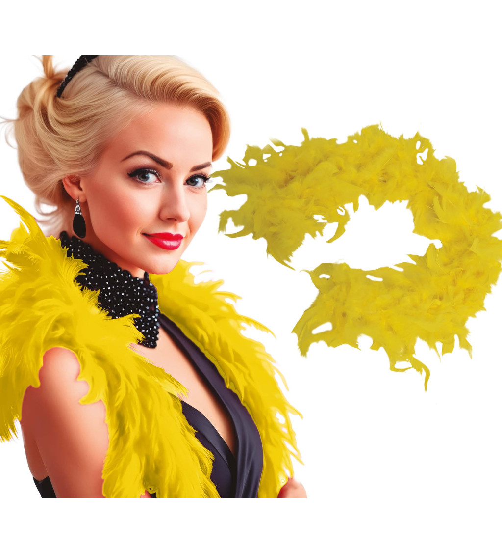 Péřové boa – žluté