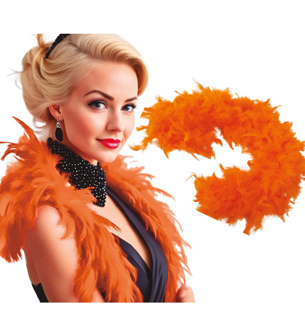 Péřové boa – oranžové
