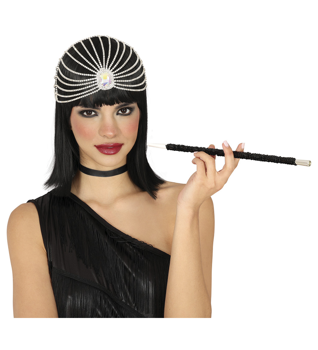 Flitrovaný držák na cigarety – černý