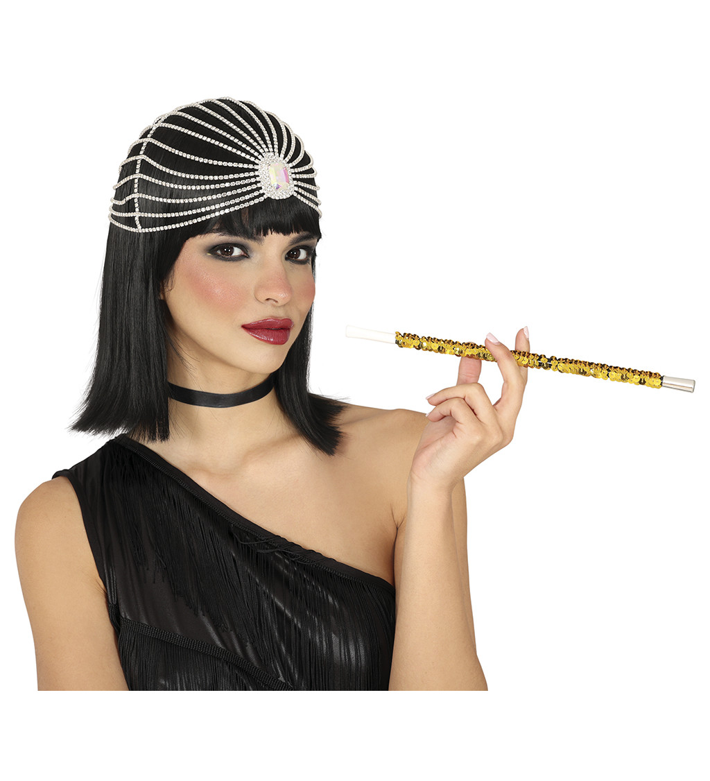 Flitrovaný držák na cigarety – zlatý