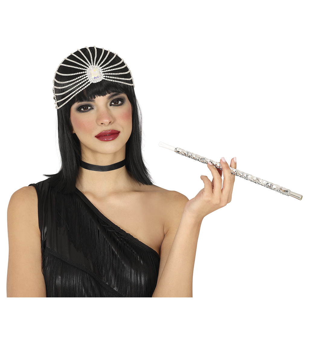 Flitrovaný držák na cigarety – stříbrný