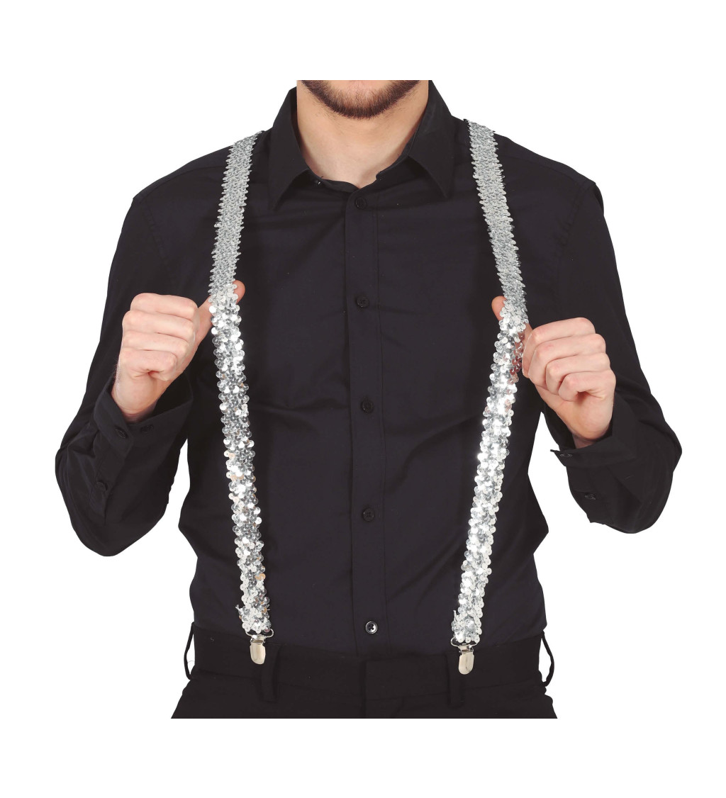 Flitrované kšandy – stříbrné