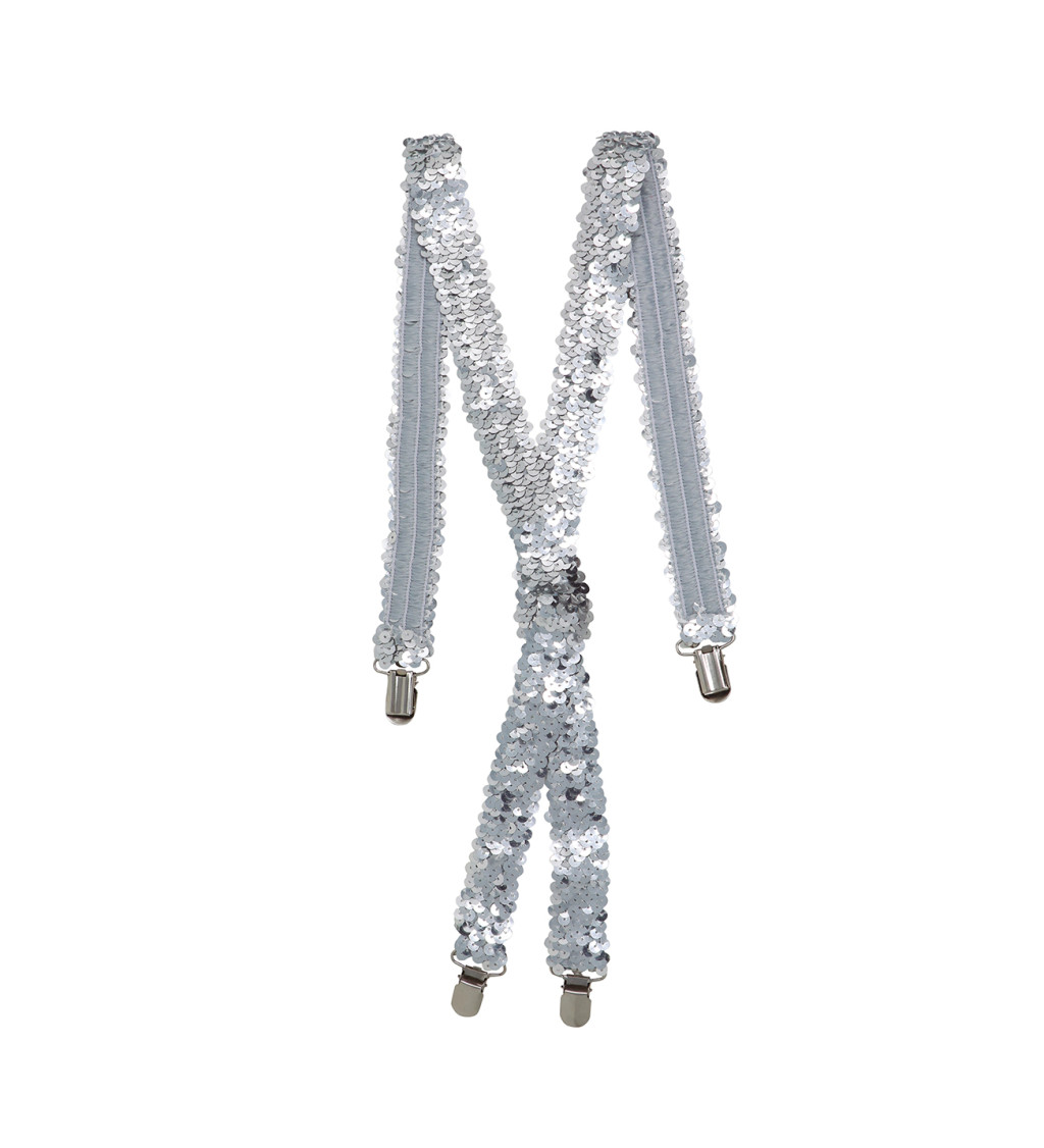 Flitrované kšandy – stříbrné