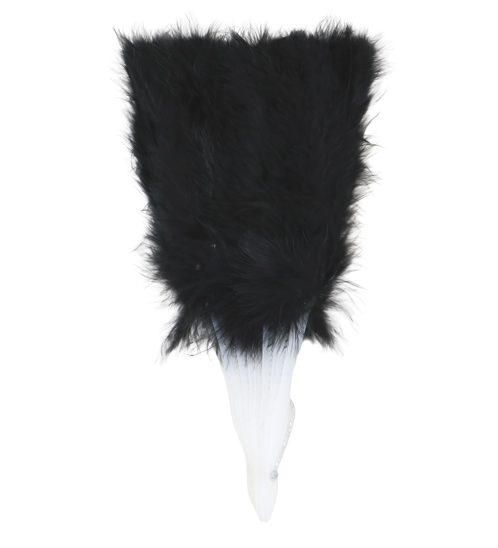 Elegantní vějíř z černého peří