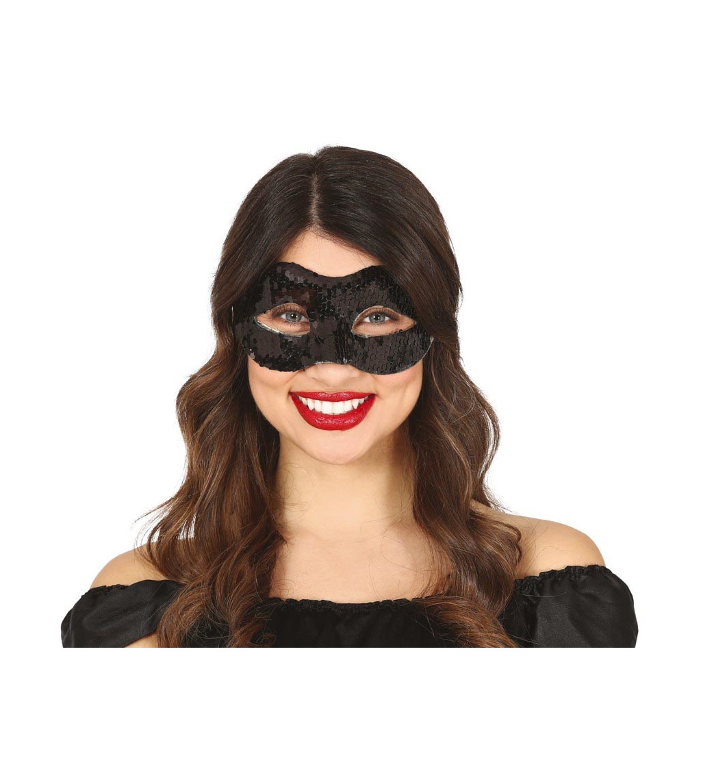 Flitrová černá škraboška