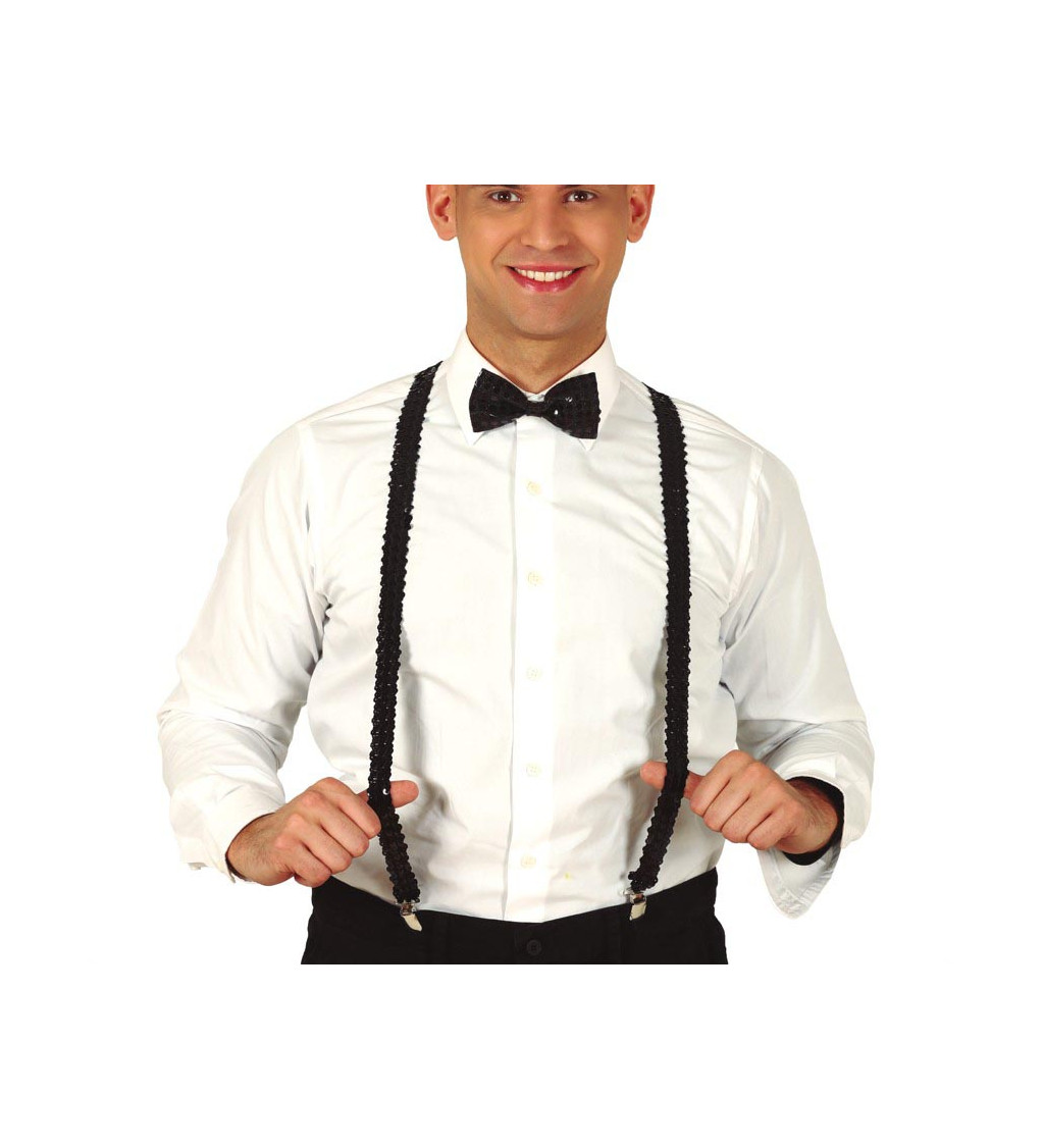 Černé flitrované kšandy