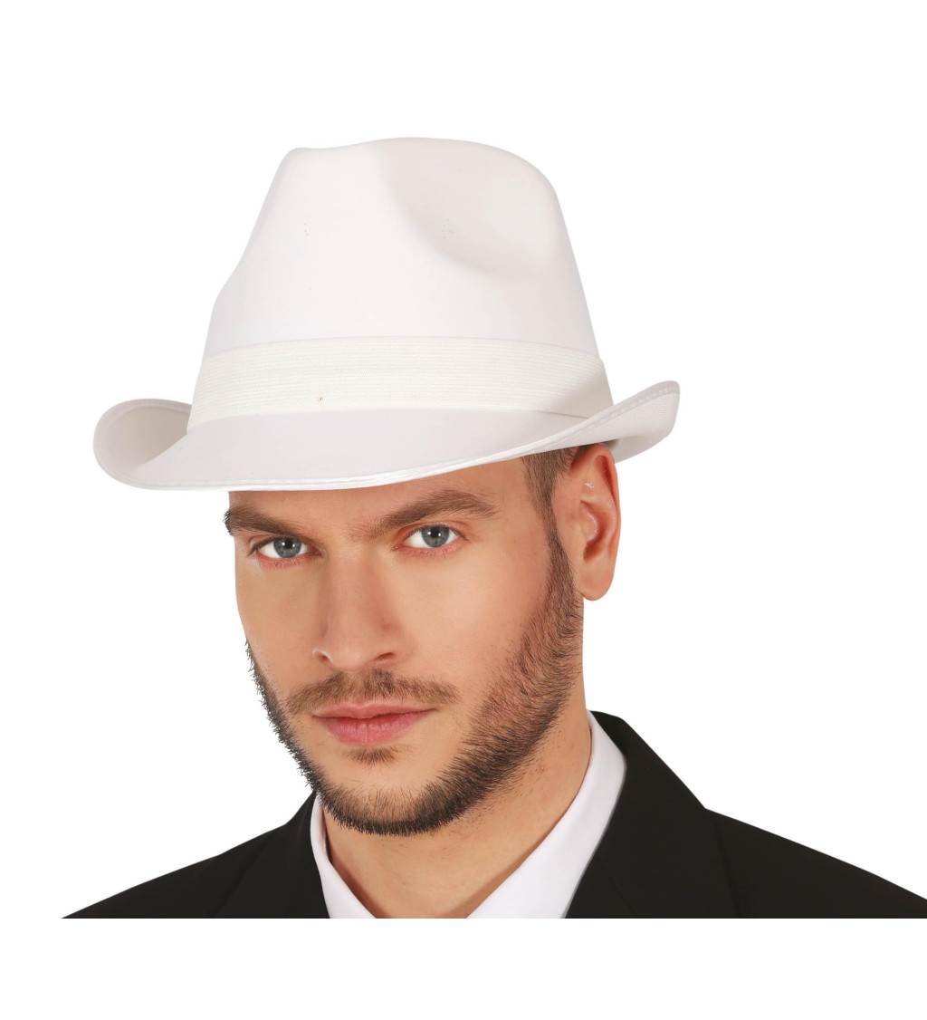 Bílý gangster klobouk