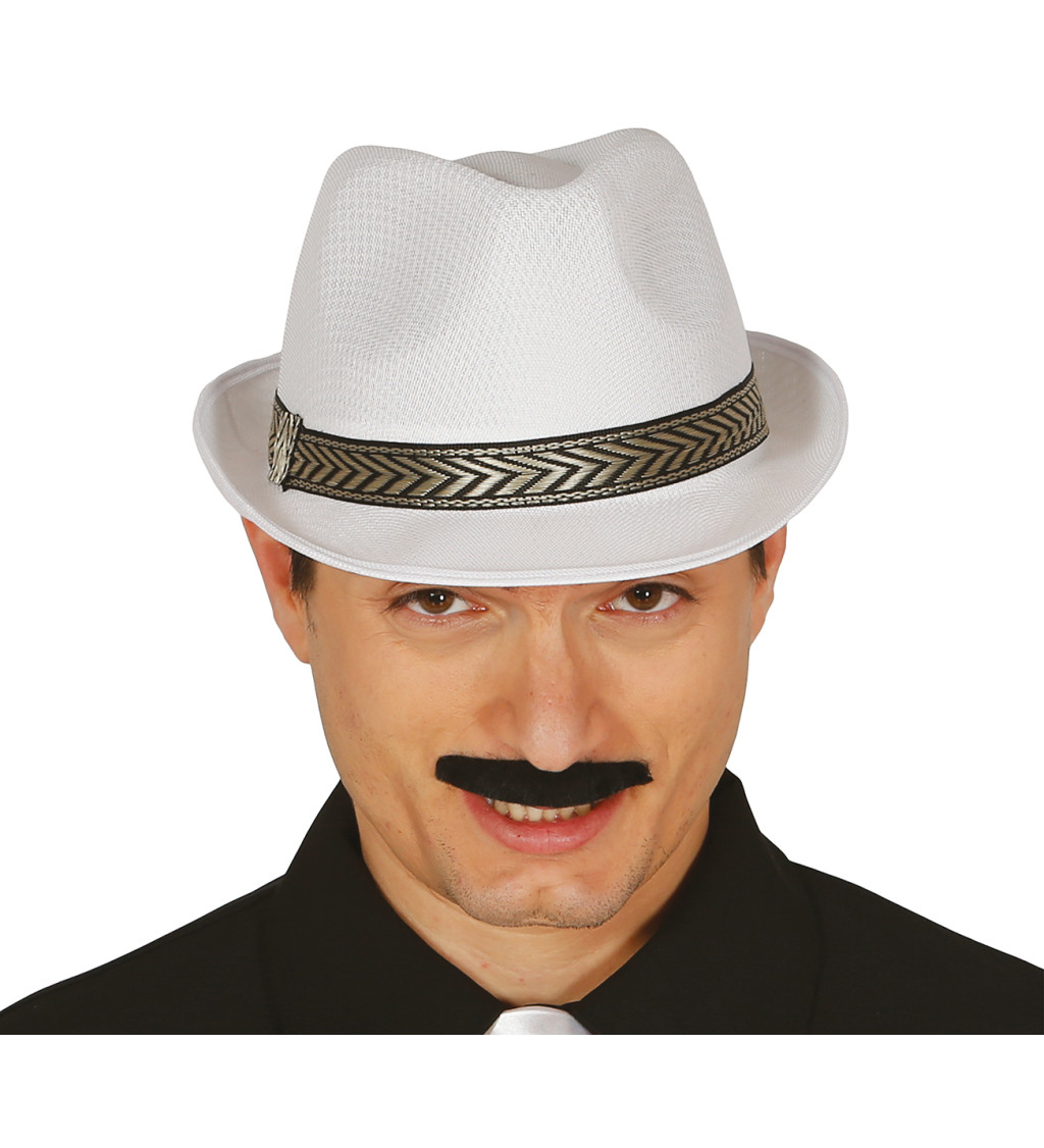 Bílý stylový gangster klobouk
