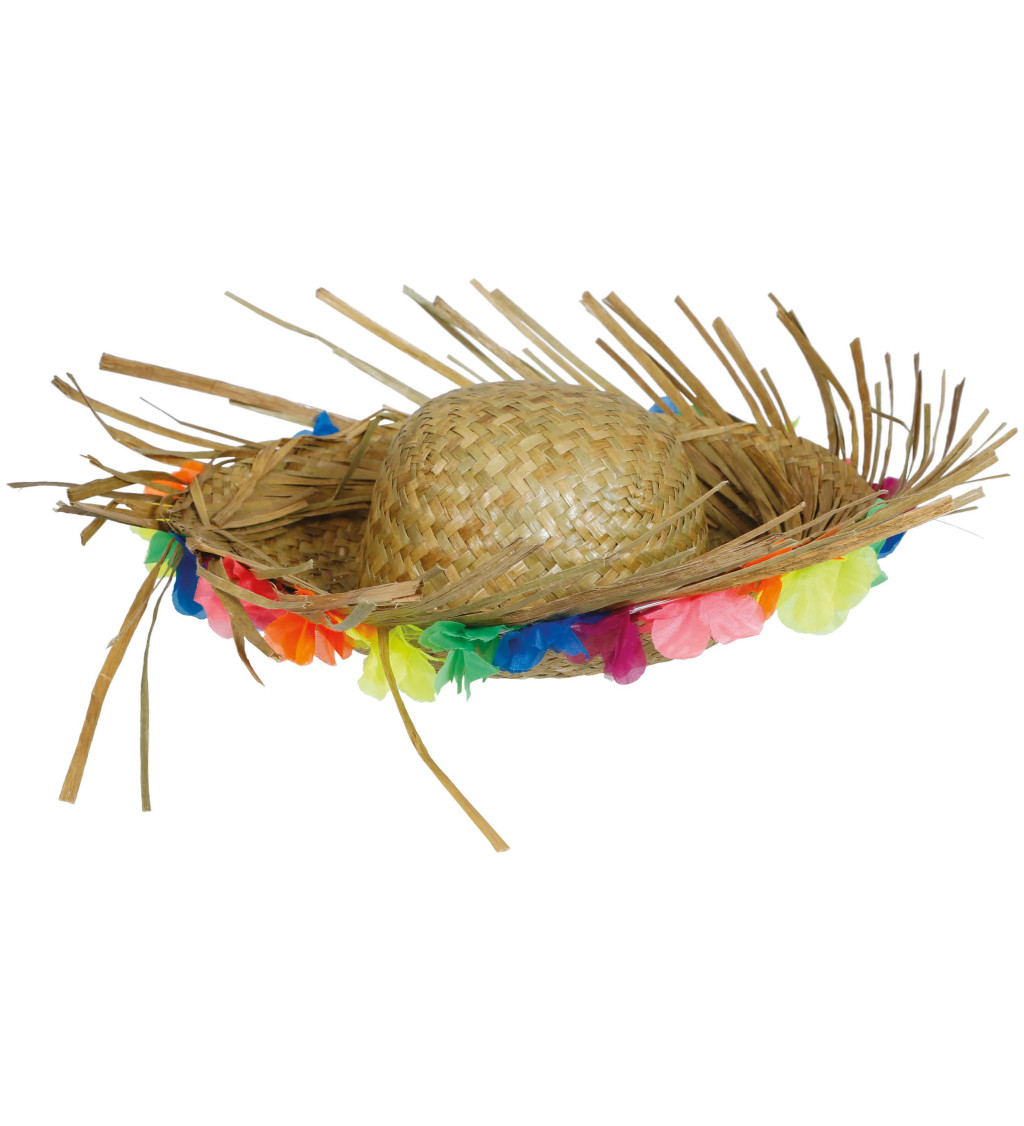 Slaměný květinový klobouk