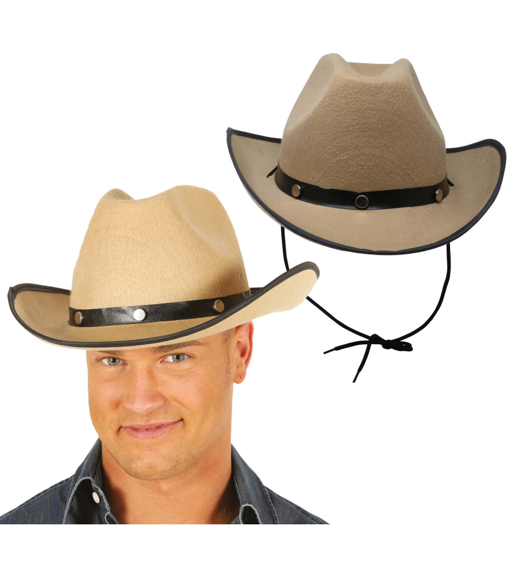 Kovbojský klobouk světle hnědý
