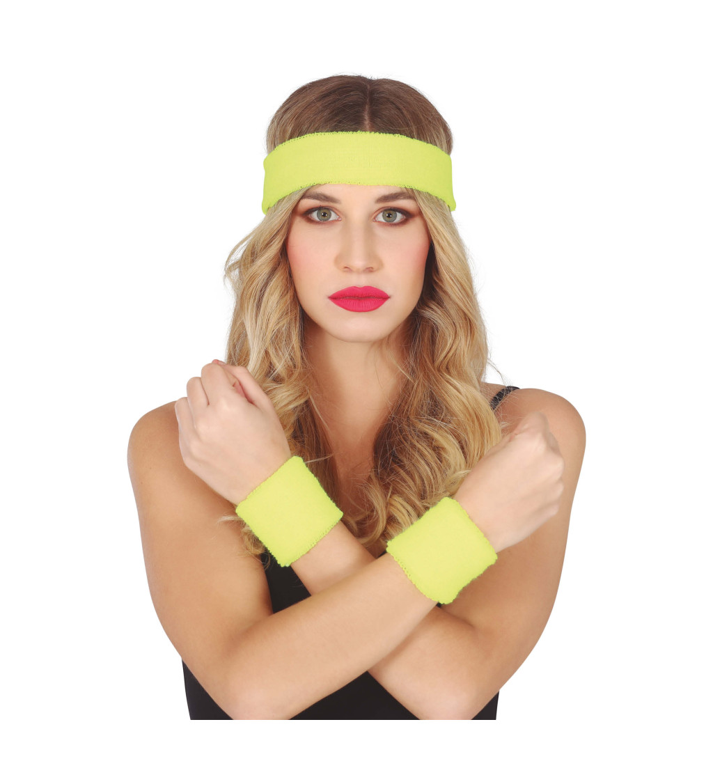 Žlutá party sada – potítka a čelenka