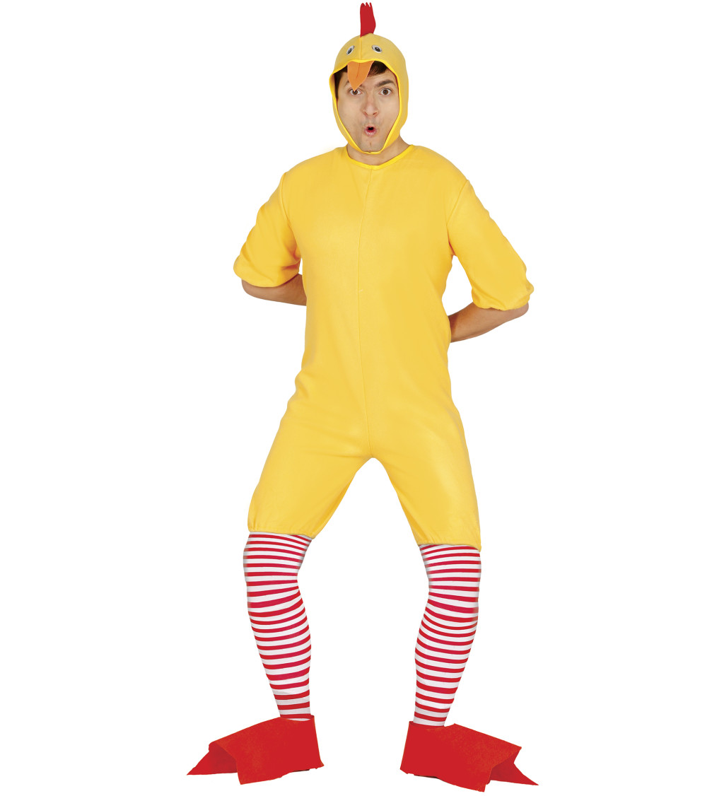 Pánský kostým Kuře: Overal s kapucí a návleky