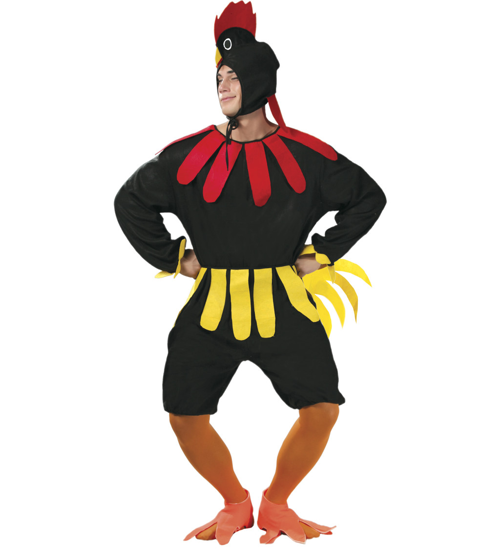 Pánský kostým Kohout: Overal s čepicí a detaily