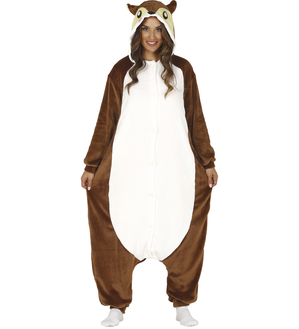 Dámský overal Veverka s kapucí a ocasem