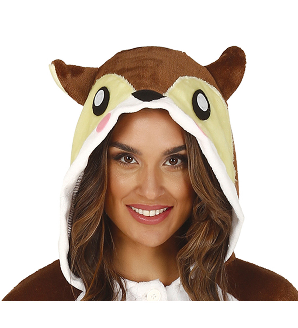 Dámský overal Veverka s kapucí a ocasem