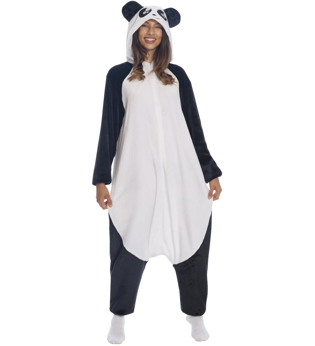 Dámský overal Panda s kapucí