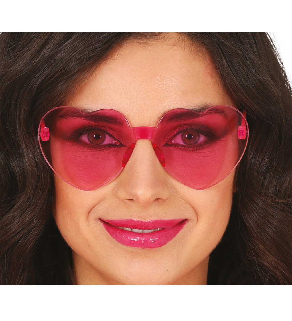 Brýle ve tvaru srdce – růžové