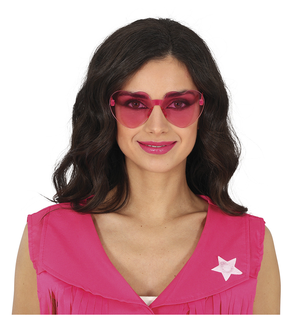 Brýle ve tvaru srdce – růžové