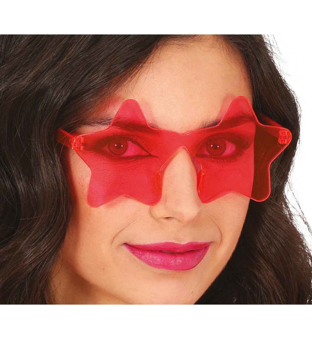 Brýle ve tvaru hvězdy – růžové