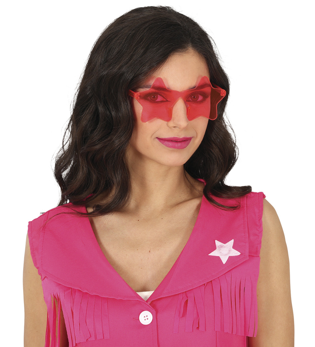 Brýle ve tvaru hvězdy – růžové