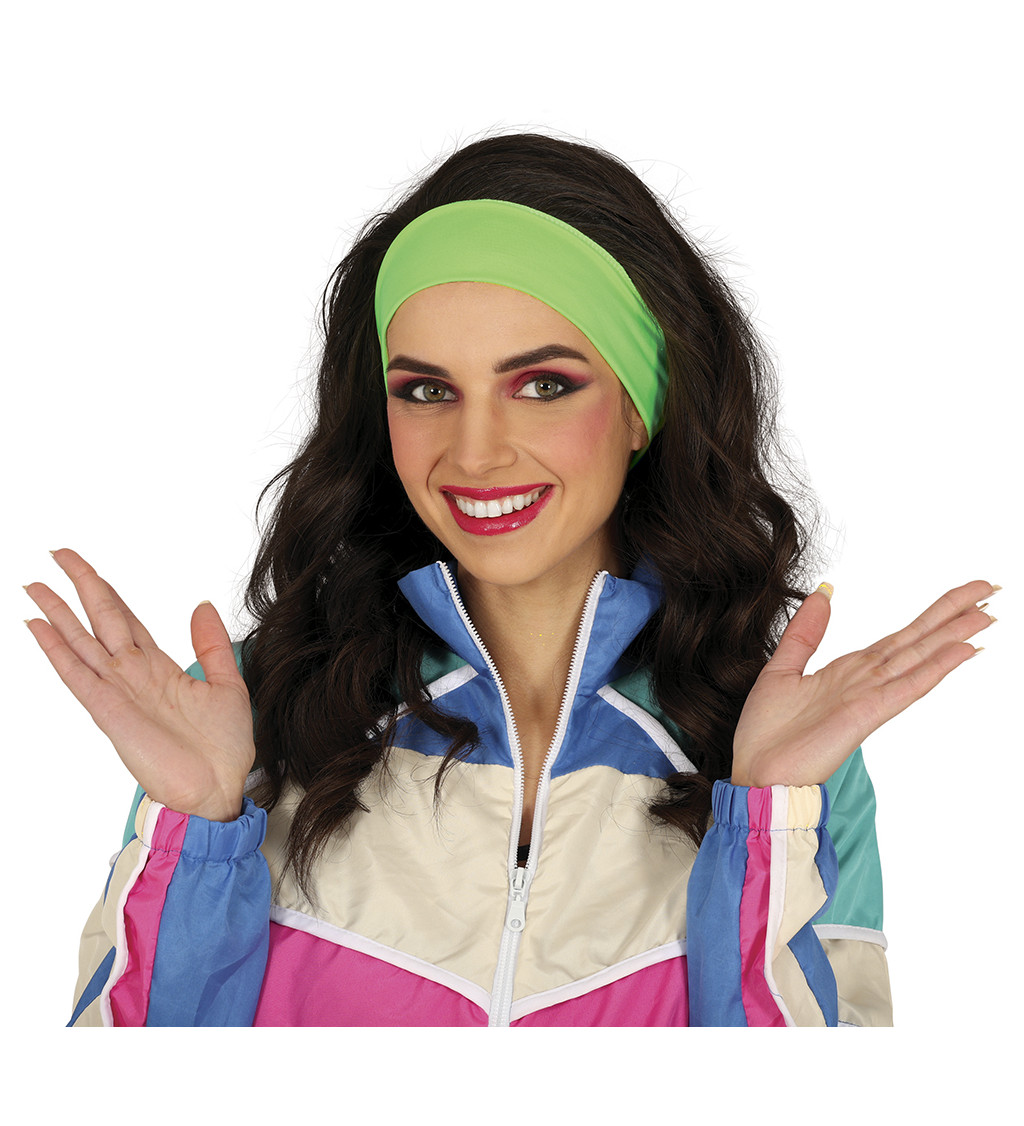 Retro čelenka – neonově zelená