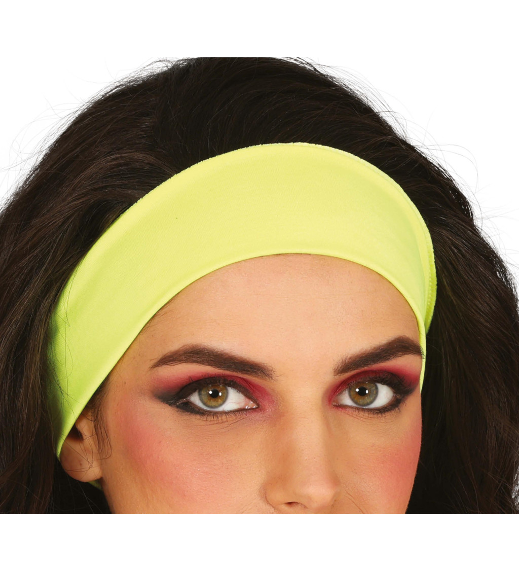 Retro čelenka – neonově žlutá