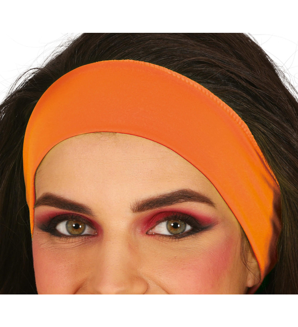 Retro čelenka – neonově oranžová