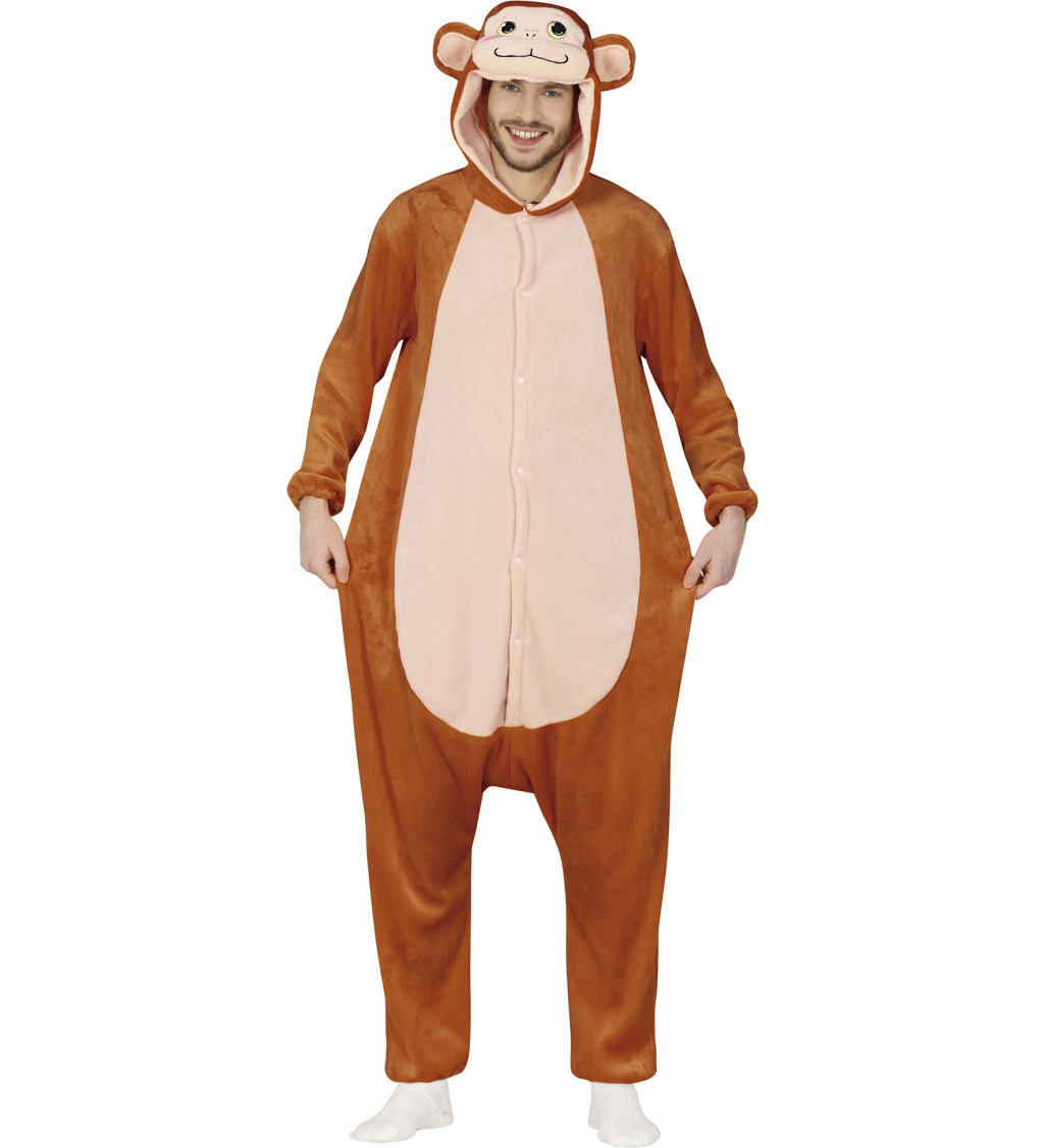 Pánský overal Opice s kapucí a ocasem