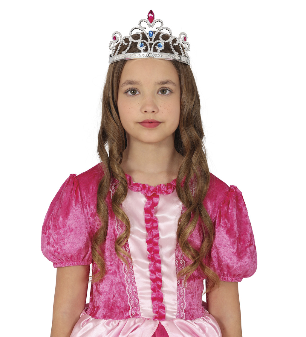 Princeznovská korunka – stříbrná s drahokamy