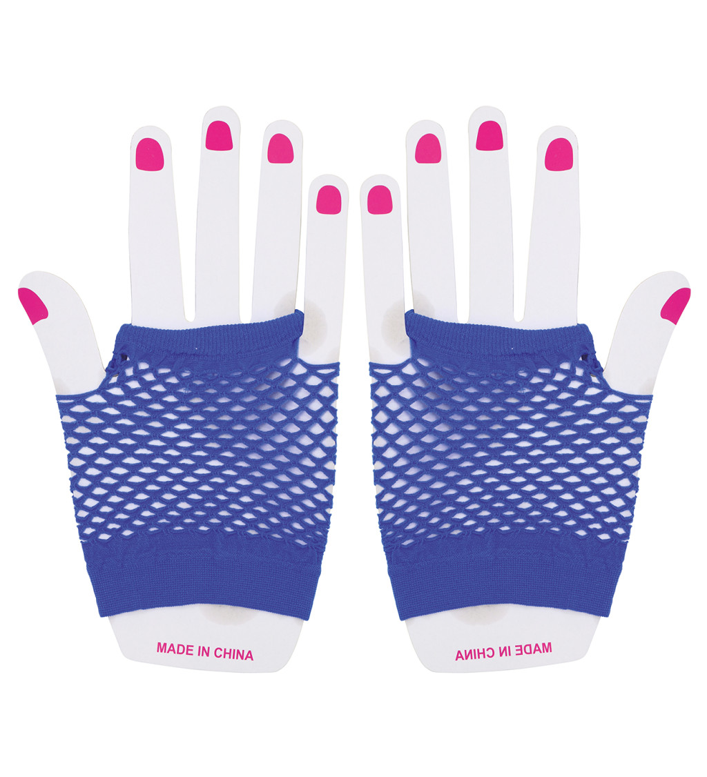 Síťované rukavice – modré, krátké