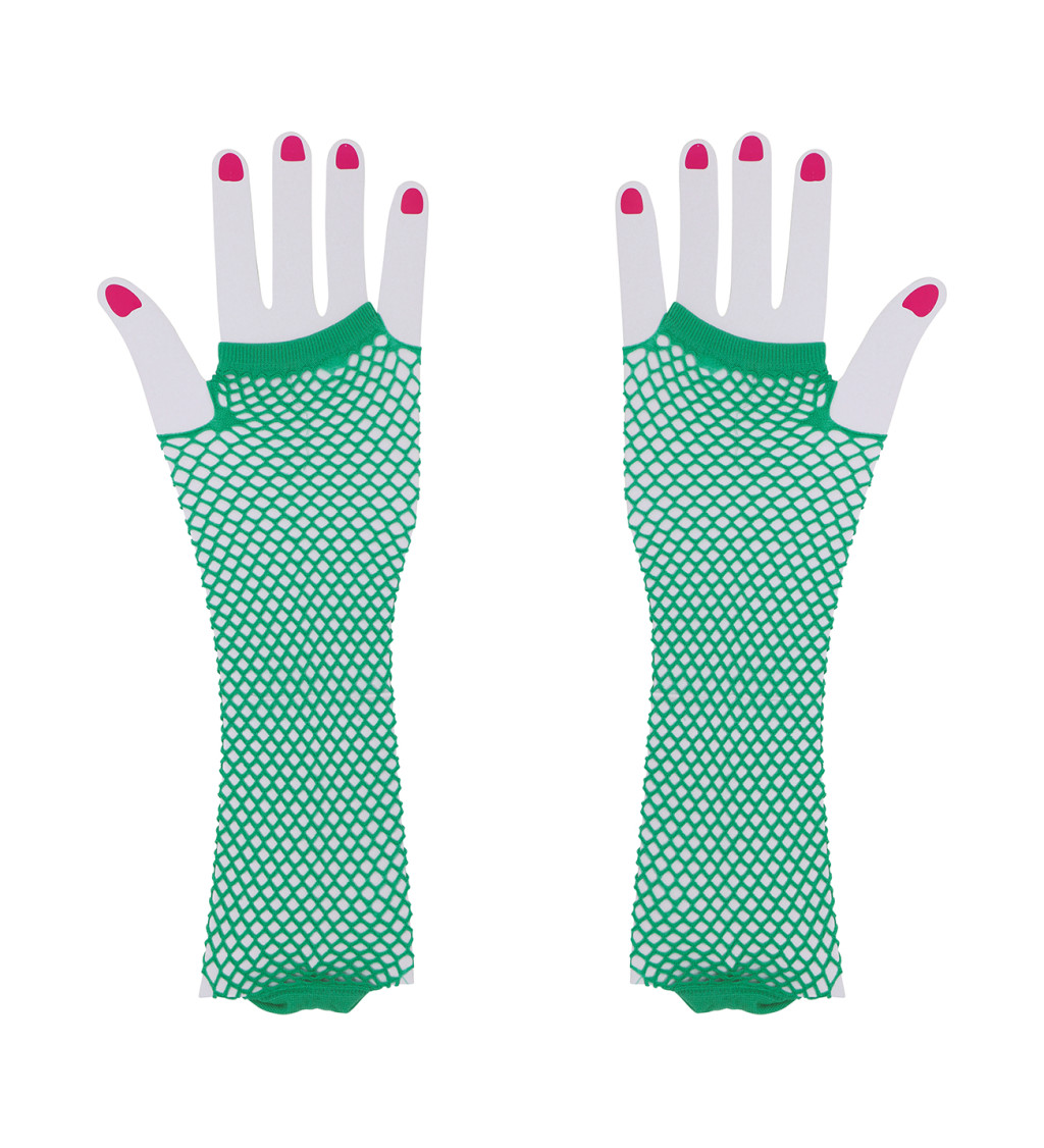Síťované rukavice – zelené, dlouhé