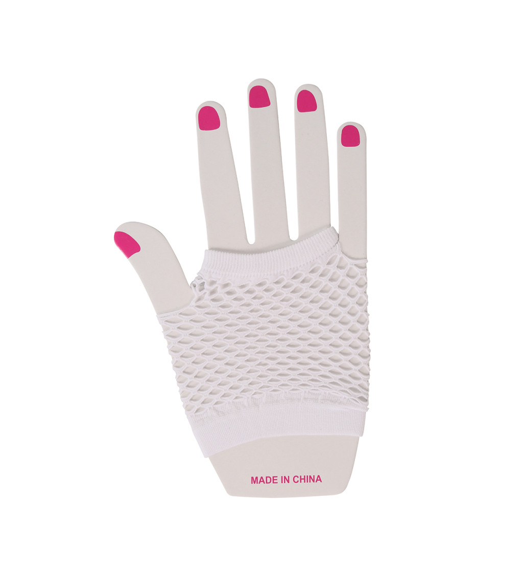 Síťované rukavice – bílé, krátké