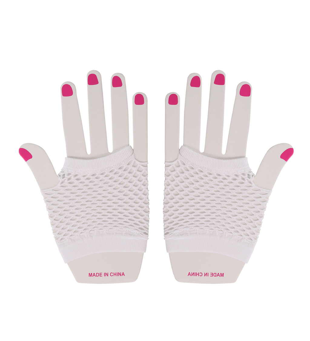 Síťované rukavice – bílé, krátké