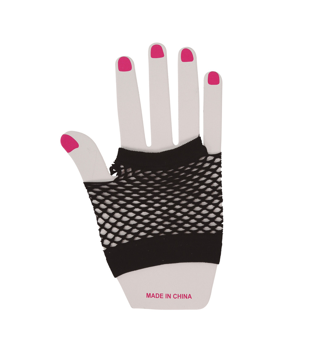 Síťované rukavice – černé, krátké