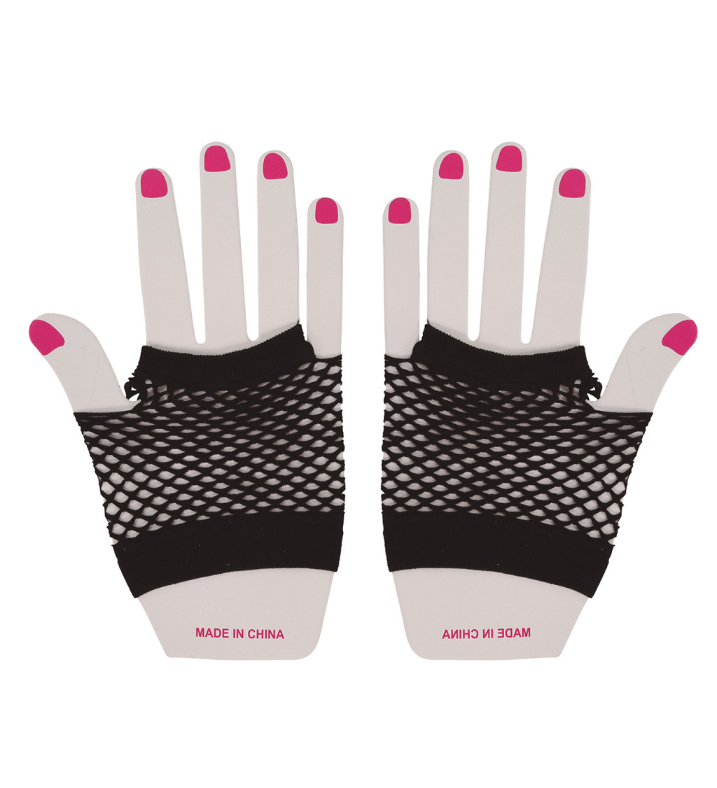 Síťované rukavice – černé, krátké