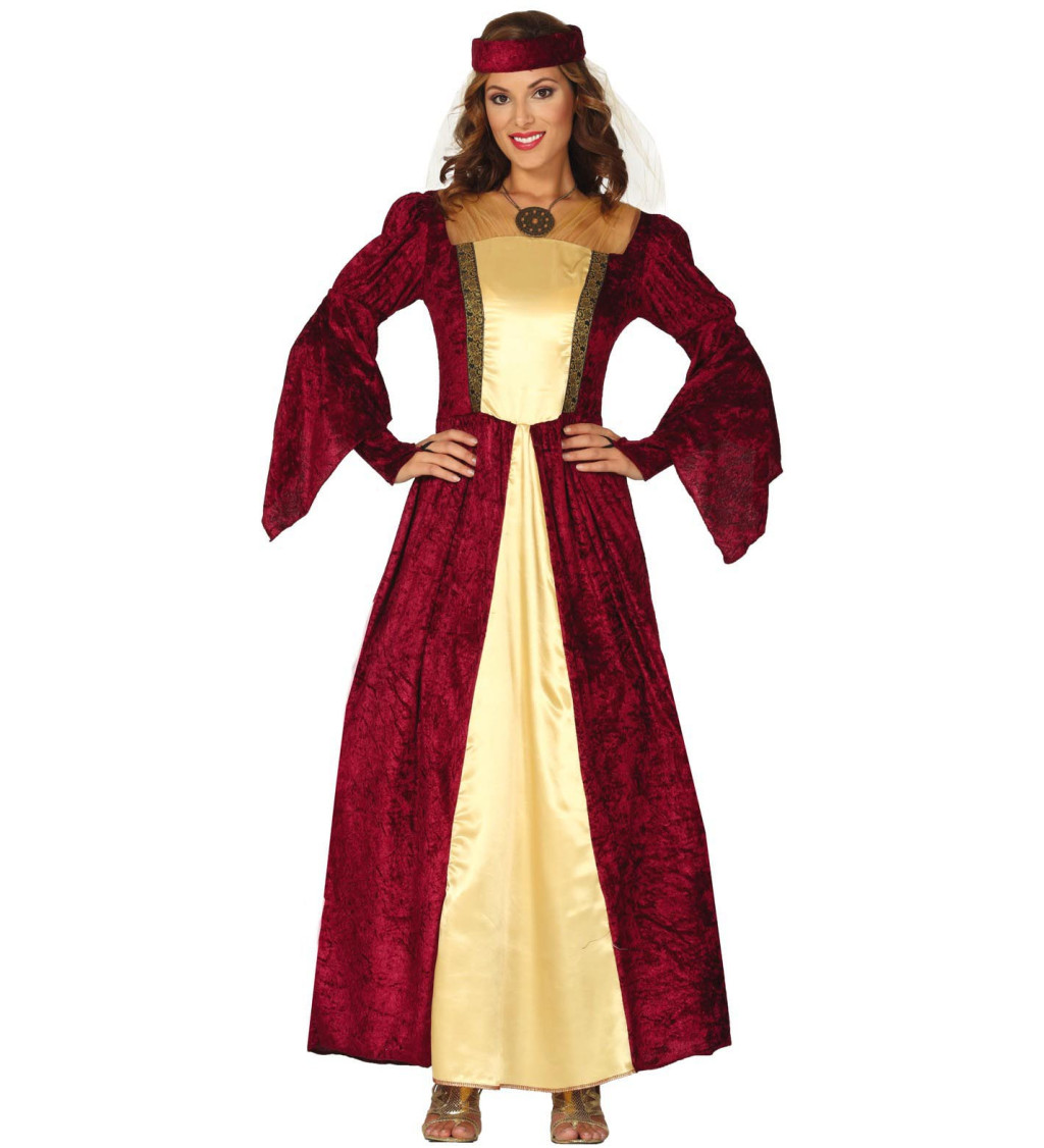 Dámský kostým elegantní středověké dámy