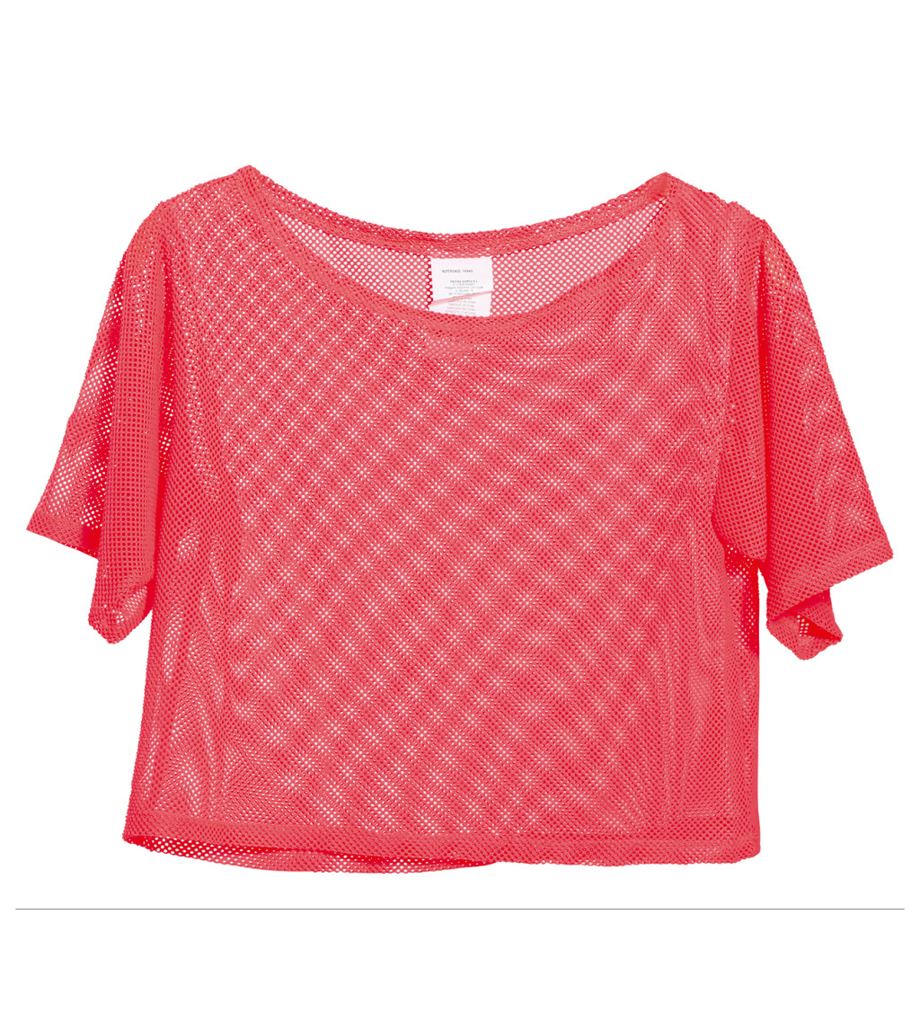 Síťované tričko – neonově růžové